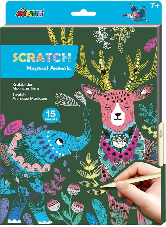 Avenir A4 Scratch Book - Magical Animals 