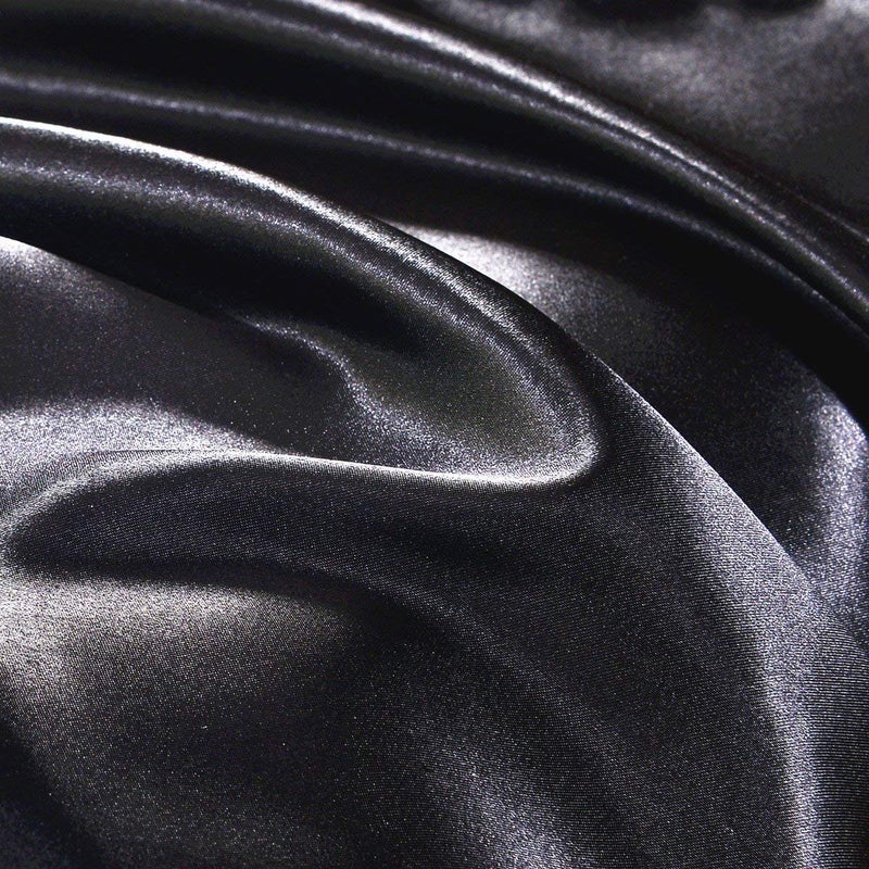 DEHMAN Satin 400 TC Pillow Cover, Standard, Black, 2 Pieces - Image 3