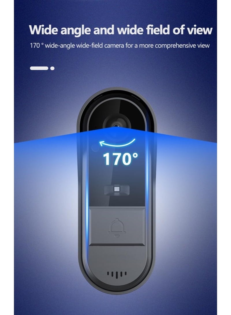 Generic Doorbell Camera Wireless No Subscription 1080P, Waterproof Door Bell Camera with  Connect via Bluetooth NO WiFi and APP, Video Intercom Two-Way Audio, 170° View Angle,Night Vision，Free 64GB memory card included! - Image 5