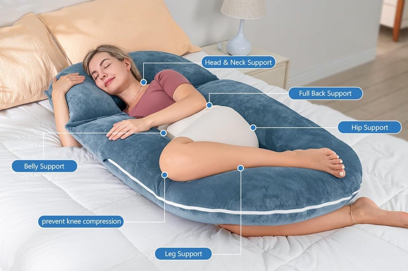 INSEN Multi-use Pregnancy Pillow in Blue - Image 2