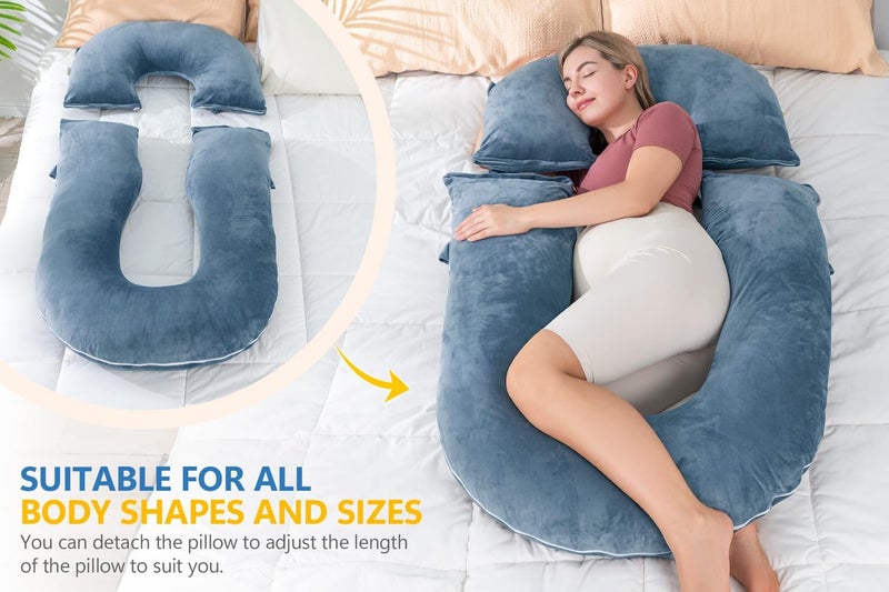 INSEN Multi-use Pregnancy Pillow in Blue - Image 3