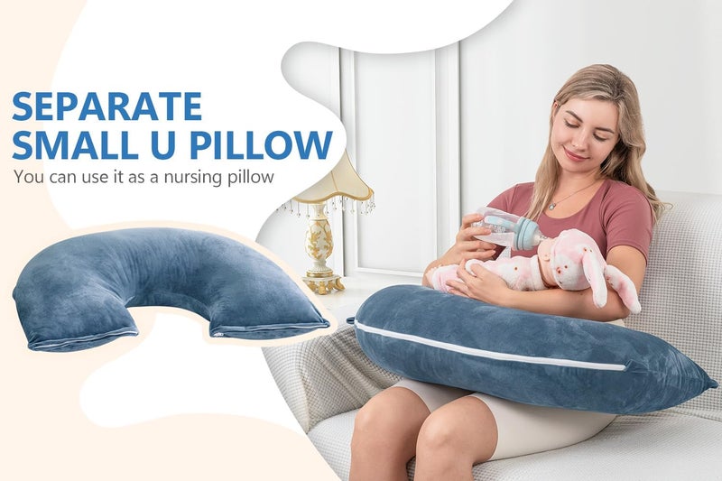 INSEN Multi-use Pregnancy Pillow in Blue - Image 5