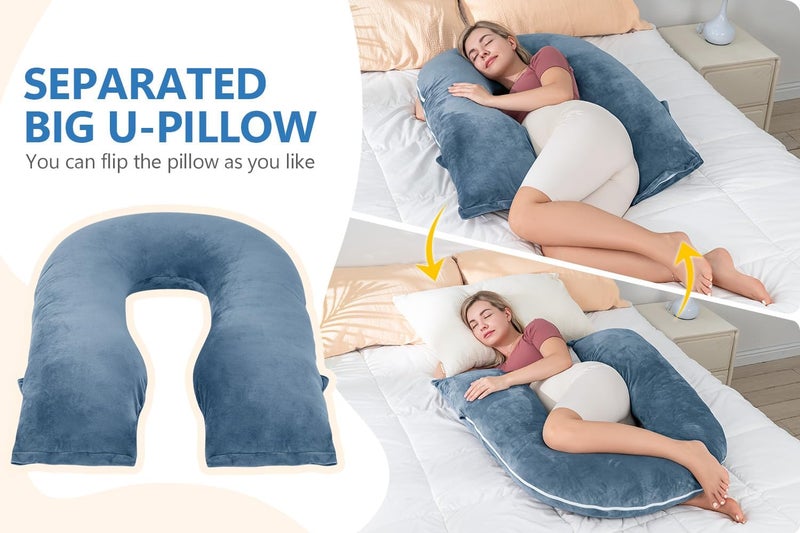 INSEN Multi-use Pregnancy Pillow in Blue - Image 4