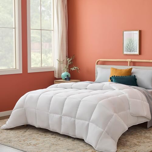 LINENSPA Linenspa Comforter Duvet Insert Oversized King White Down Alternative All Season MicrofiberOversized King Size  Box Stitched 
