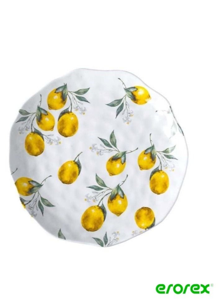 erorex - Dr Lemon Print Rustic Style Ceramic Serving Plate - Image 1