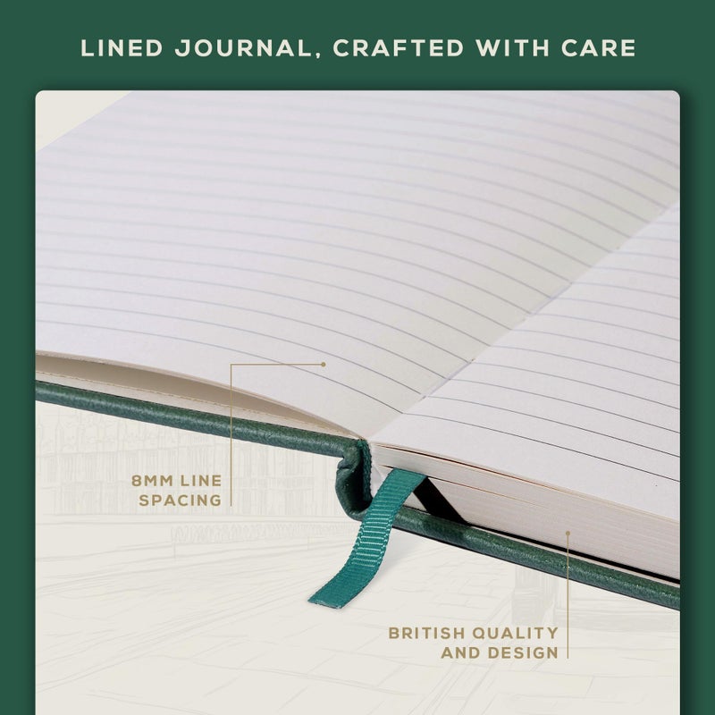 BEECHMORE BOOKS Lined Journal Notebook, 5.8 x 8.3 inch, A5 160 Lined Pages, Hardcover Leather Journals for Women, Men, Writing and Notebooks for Work - 120 GSM Thick Paper, Gifts Box Included - Image 5
