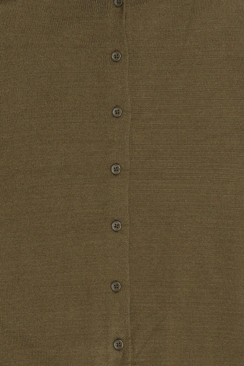 Threadbare Women Funnel Neck Long sleeve Knitted Cardigan, Khaki Green - Image 5