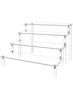 HOOKOR Acrylic Display Risers Cupcake Stand for Food Desserts,Perfume Organizer 4 Tier Clear Shelf Display Stand,Perfume Stand for Organizer and Decoration (4-Tier)  - Image 1