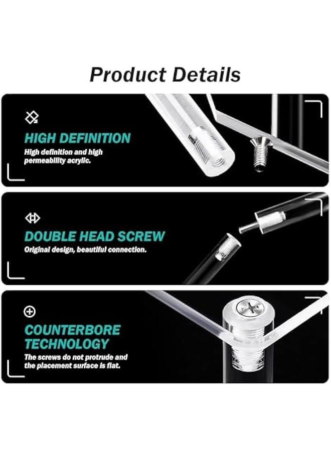 HOOKOR Acrylic Display Risers Cupcake Stand for Food Desserts,Perfume Organizer 4 Tier Clear Shelf Display Stand,Perfume Stand for Organizer and Decoration (4-Tier) - Image 3