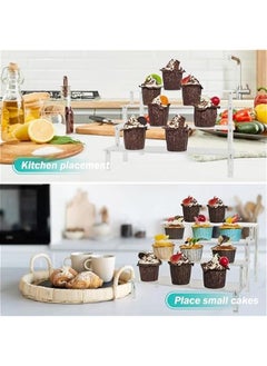 HOOKOR Acrylic Display Risers Cupcake Stand for Food Desserts,Perfume Organizer 4 Tier Clear Shelf Display Stand,Perfume Stand for Organizer and Decoration (4-Tier)  - Image 5