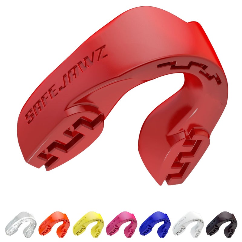 Safejawz Mouthguard Slim Fit  Adults And Junior Mouth Guard With Case For Boxing  Basketball  Lacrosse  Football  Mma  Martial Arts  Hockey And All Contact Sports (Red) - Image 1