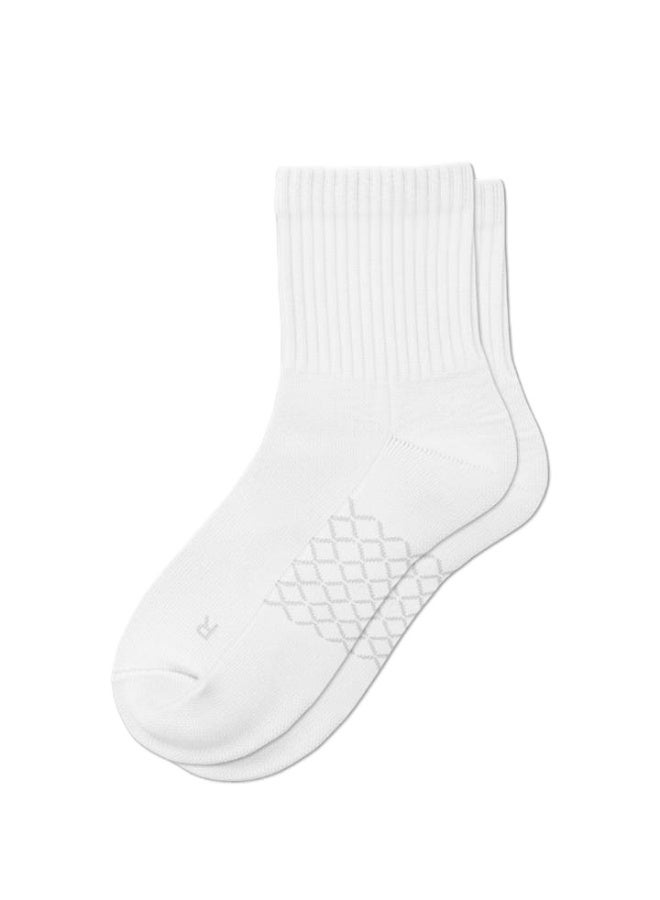 Elementa Mid-Length Comfort Socks 1 Pair with Arch Support and Peppermint Oil Technology – Soft Breathable Everyday Socks - White - Image 1