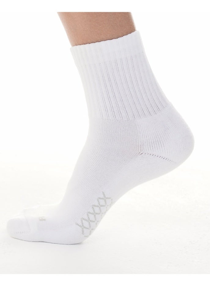 Elementa Mid-Length Comfort Socks 1 Pair with Arch Support and Peppermint Oil Technology – Soft Breathable Everyday Socks - White - Image 2