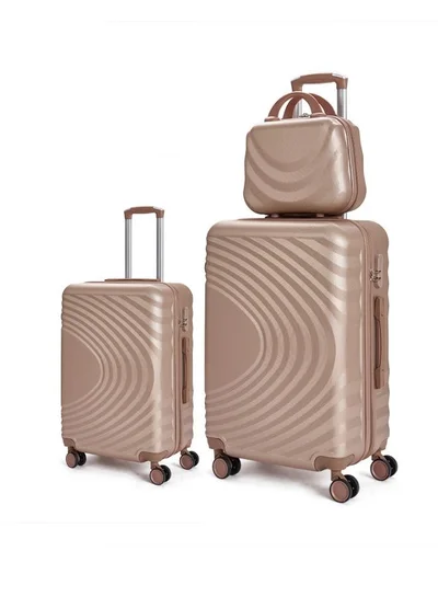 LIMRA Travel bags consisting of 3 luggage bags with a solid and strong design, size 28"20"12"inches Gold