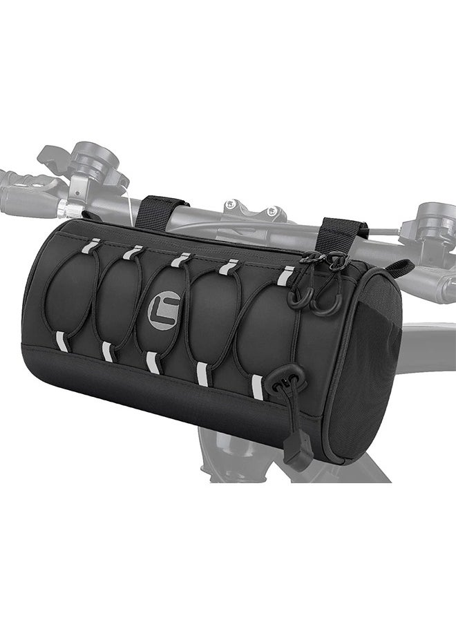 MVAQKLM  Bike Handlebar Bag Waterproof - Bicycle Handlebar Bag with Large Reflective Area & Strips, Bike Front Pouch with Waterproof Zipper Shoulder Strap Removable Straps for Cycling  - Image 1