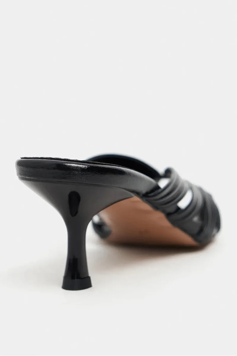 Nisantasi Shoes  Rosie Toe Detail Caged Heel Mule — Black for Women | Best Price UAE