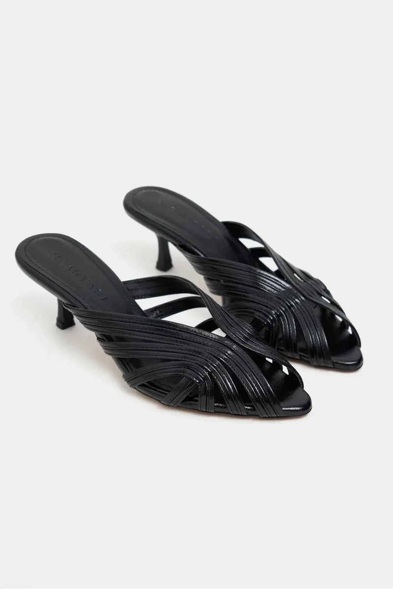Nisantasi Shoes  Rosie Toe Detail Caged Heel Mule — Black for Women | Best Price UAE