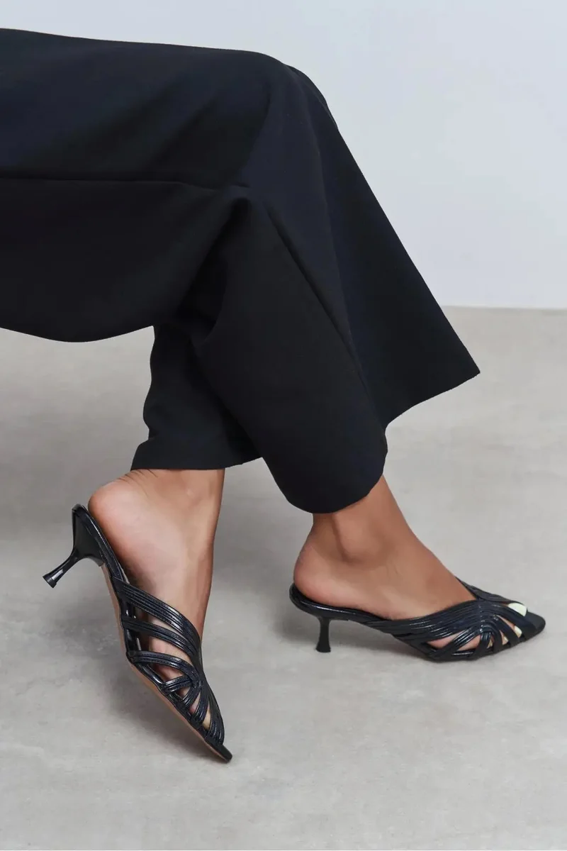 Nisantasi Shoes  Rosie Toe Detail Caged Heel Mule — Black for Women | Best Price UAE
