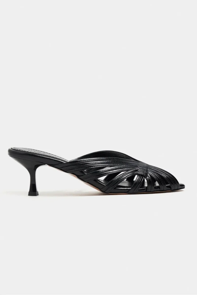 Nisantasi Shoes  Rosie Toe Detail Caged Heel Mule — Black for Women | Best Price UAE