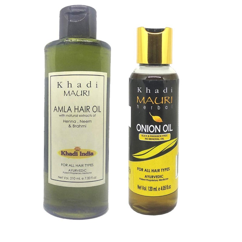 Khadi Mauri Amla Onion Hair Oil Pack Of 2 330 ml