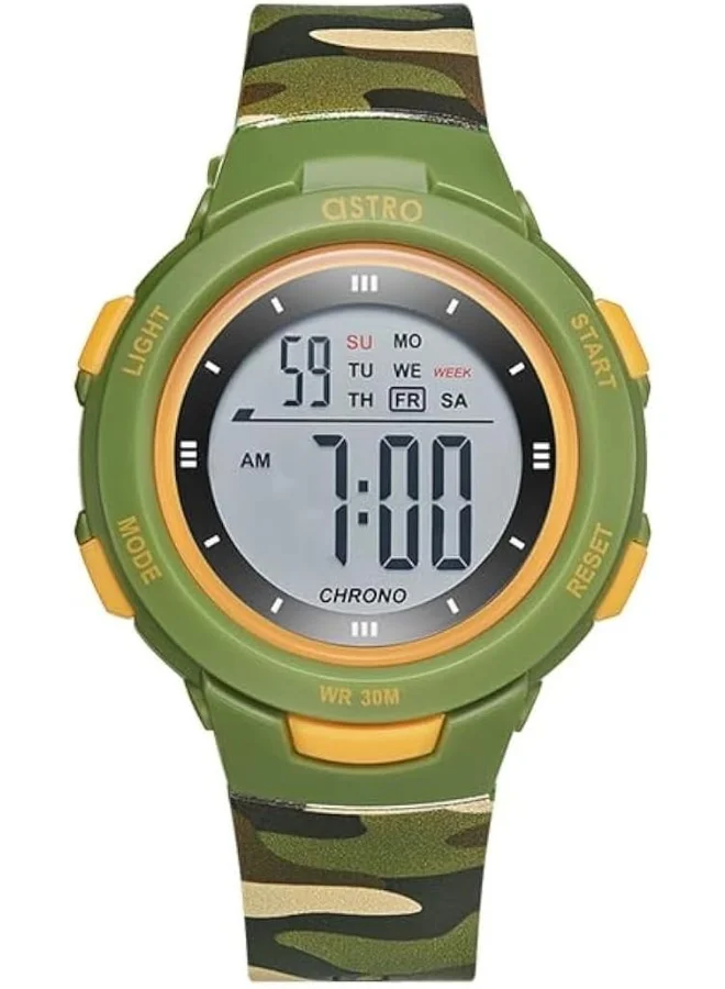 ASTRO Astro Kids Watch, Digital Display and Polyurethane Strap - A23915-PPHH, Green Camo