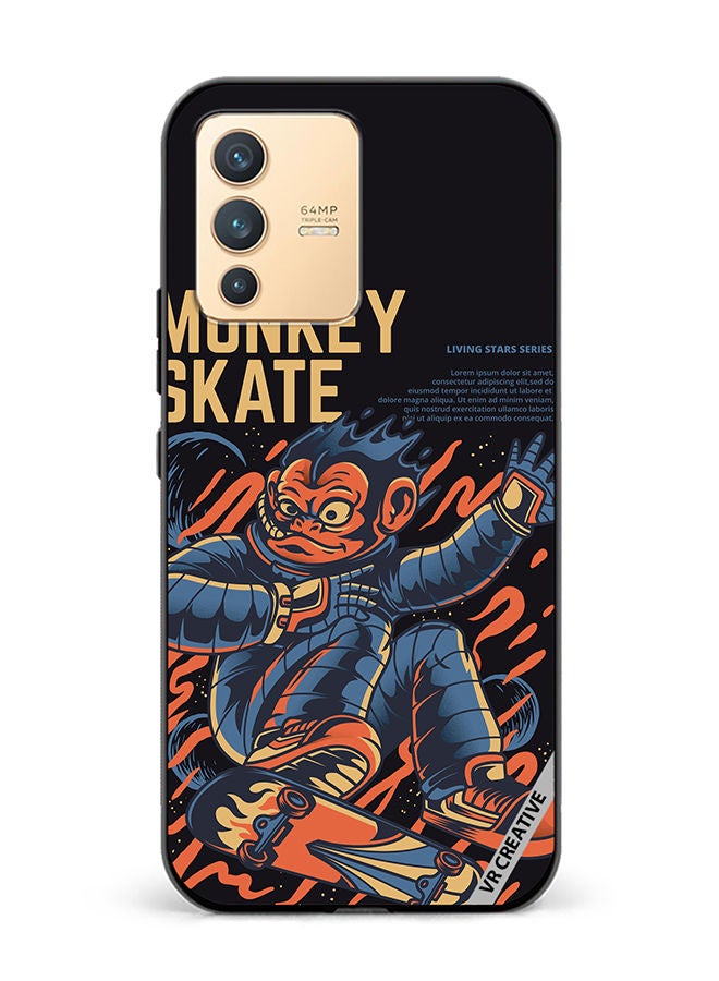 VR CREATIVE Protective Case Cover For Vivo V23 5G Skate Monkey Design Multicolour - Image 1
