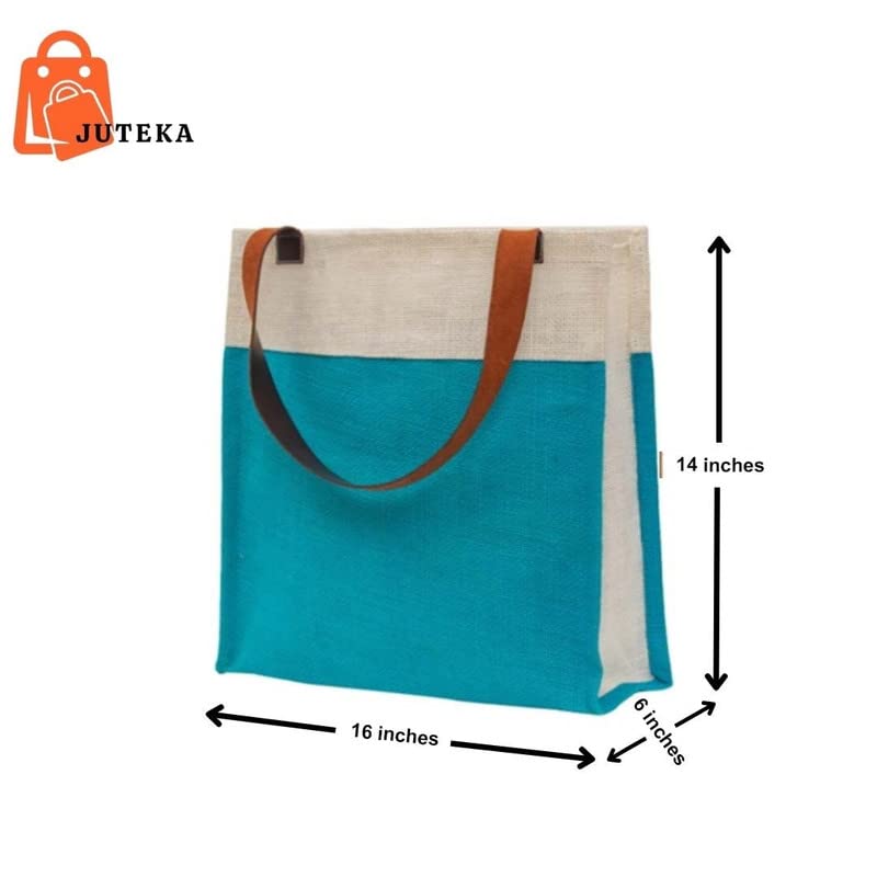 JUTEKA Stylish, Baby Pink,Durable, Multipurpose Hand Bag for Lunch, Shopping, Eco Friendly Jute Bag with Leather Handles…… - Image 4