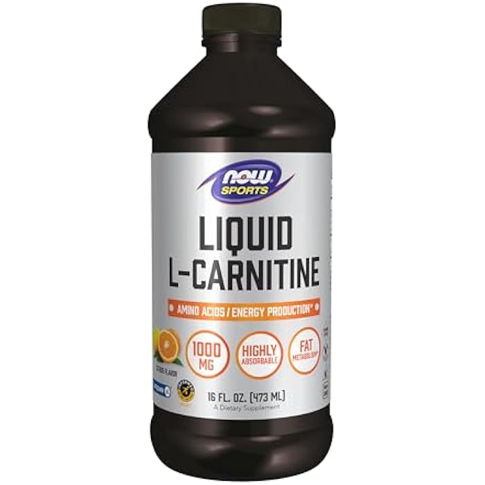 now Sports Nutrition, L-Carnitine Liquid 1000 mg, Highly Absorbable, Citrus, 16-Ounce - Image 1