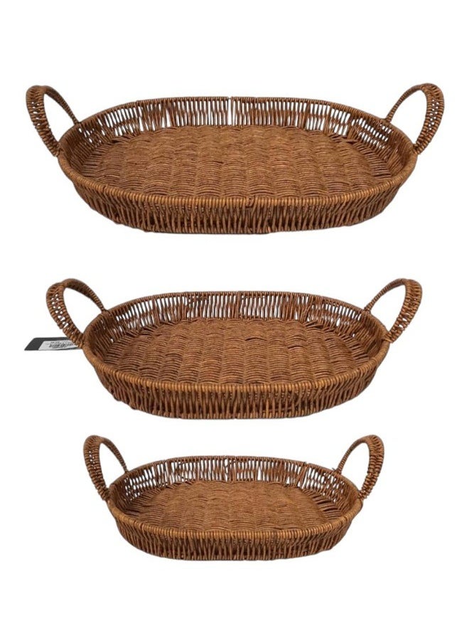 Generic 3-Piece Serving Basket Set Multicolour 