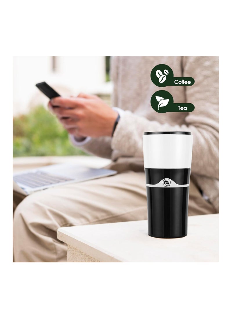 SYOSI - Drip Brew Coffee Maker, Portable Hot and Cold Brew Coffee Makers Bottle, Compatible with K Cup Capsules & Ground Coffee, Pour-over Coffee Cup Machine for Camping Travel Office, Outdoor Camping Trip - Image 1