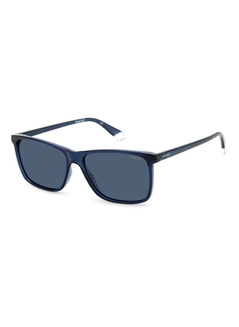 Polaroid Men's Polarized Rectangular Shape  Sunglasses Pld 4137/S Blue 43 - Lens Size: 42.8 Mm - Blue - Image 1