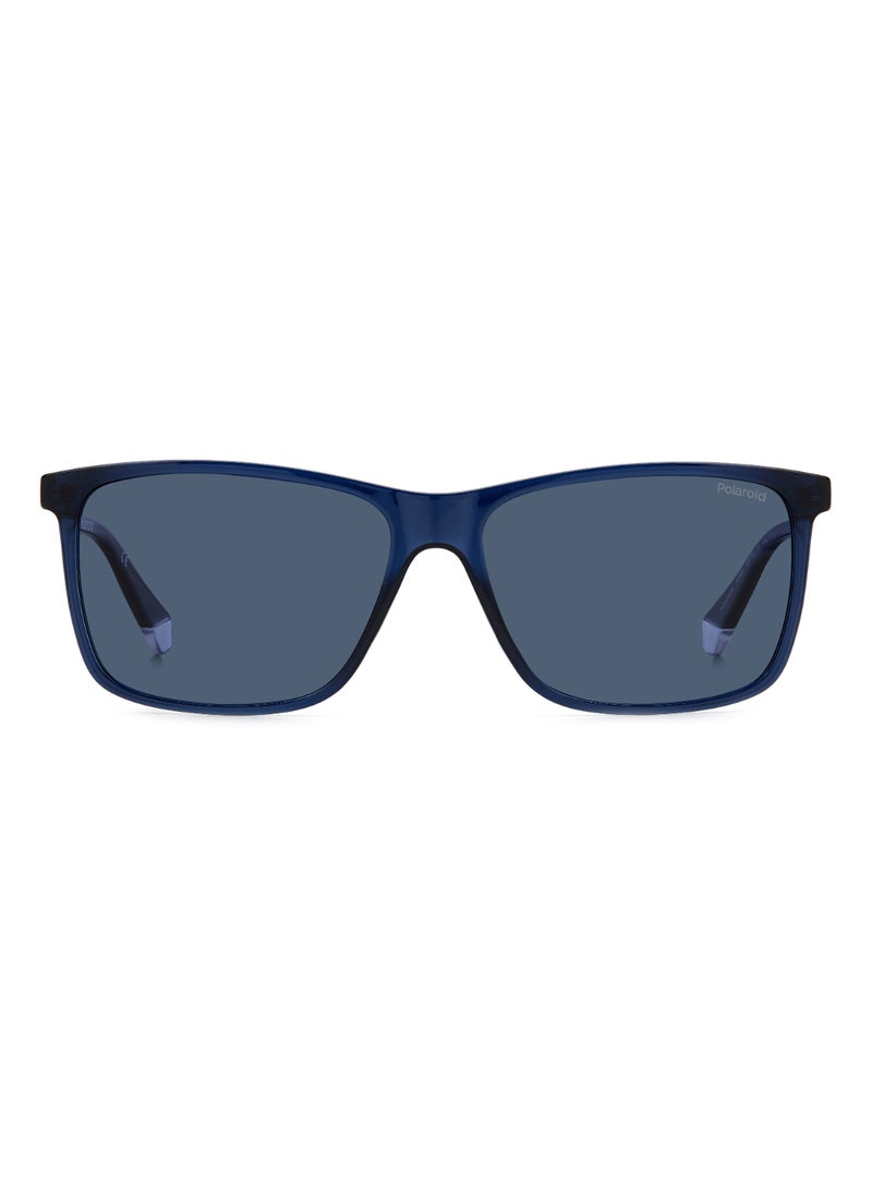 Polaroid Men's Polarized Rectangular Shape  Sunglasses Pld 4137/S Blue 43 - Lens Size: 42.8 Mm - Blue - Image 3