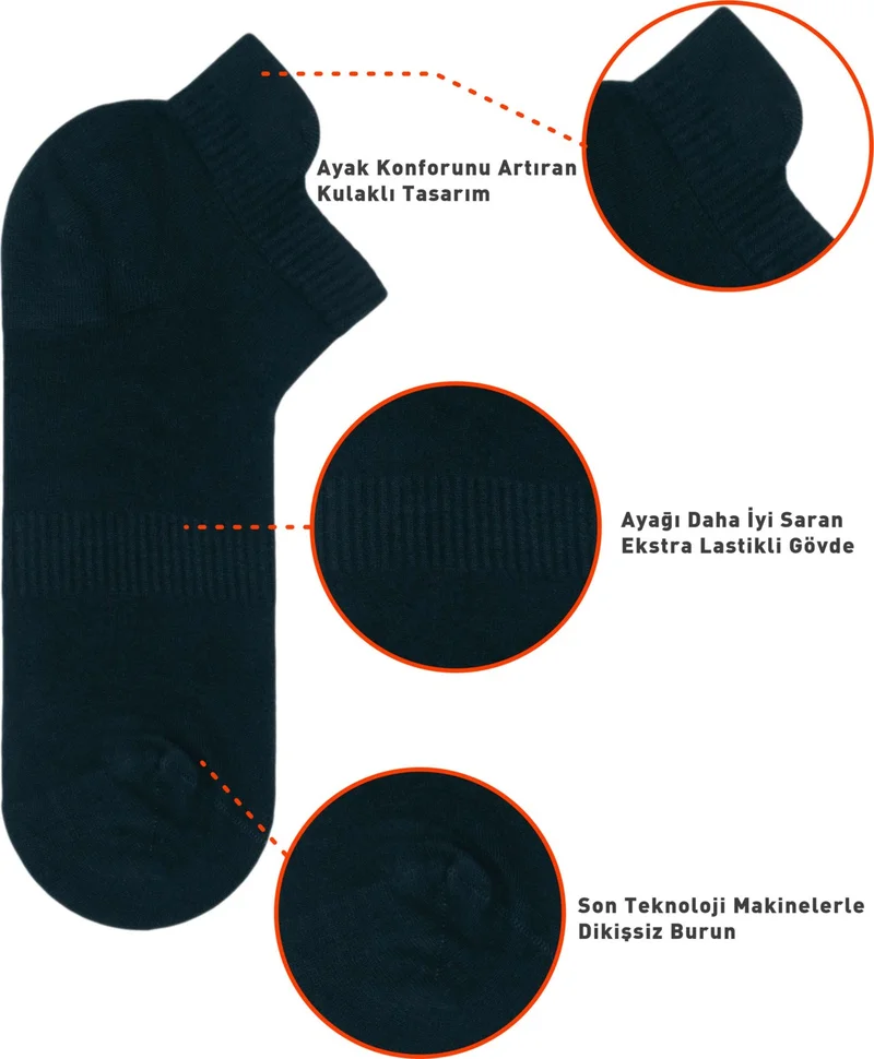 DAYCO Premium Seamless Bamboo Men's Eared Super Booties Socks