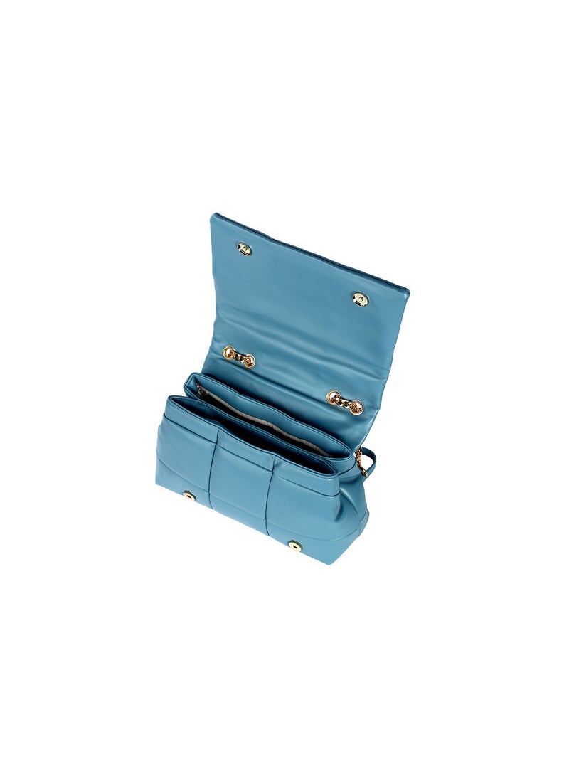 AMICA Stella Women's Soft Leather Puffer Shoulder Crossbody Handbag with Metal Chain - Image 4