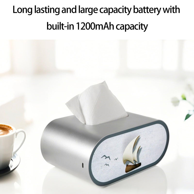 حامل علبة المناديل LED الحديث مصباح ليلي تصميم إبداعي بيضاوي لغرفة المعيشة والمكتب - Image 4
