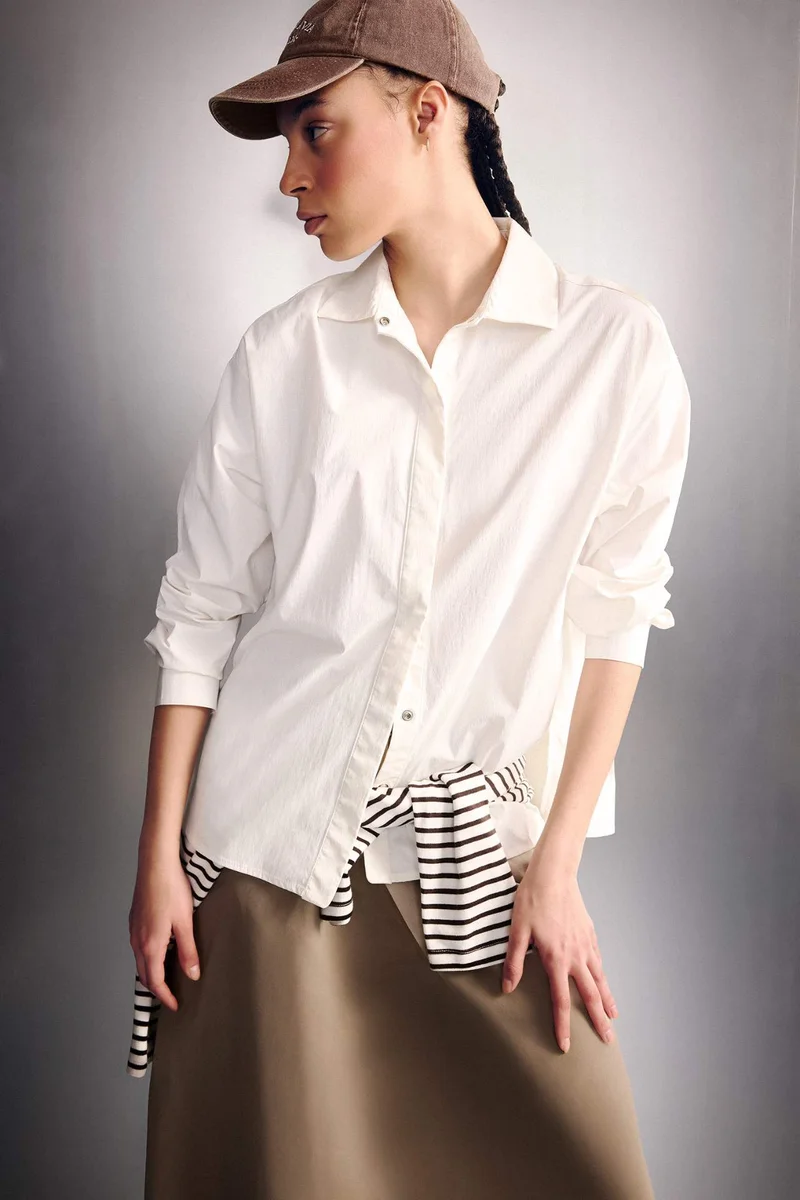 ديفاكتو Relax Fit Woven Long Sleeve Shirt