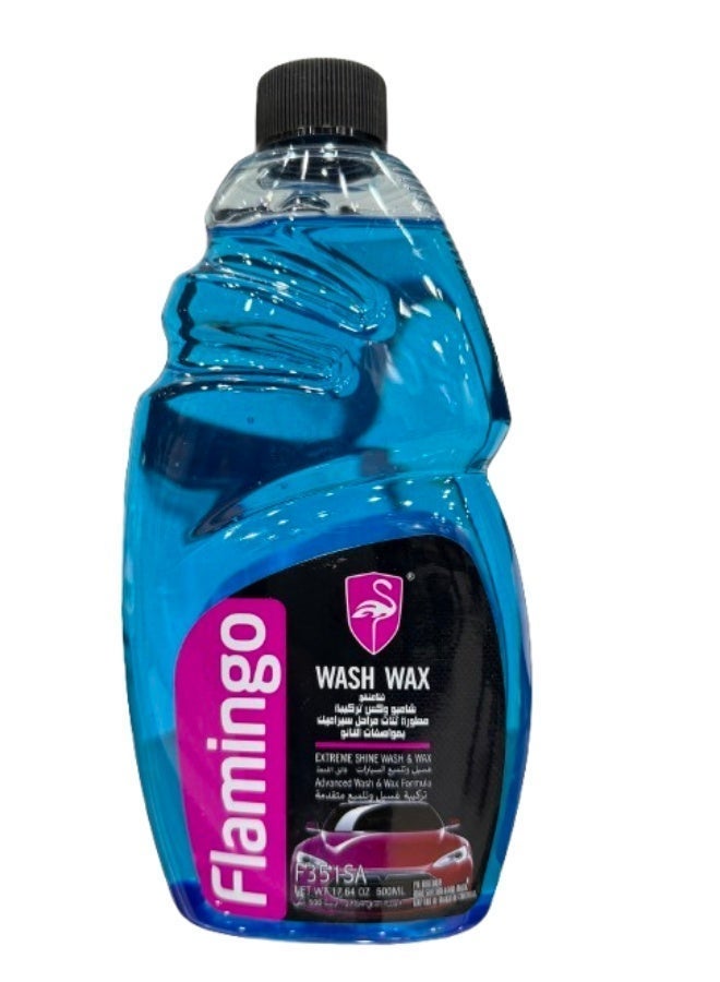 Flamingo Wax Car Wash Shampoo with Wax 500ml Blue | F351SA - Image 2
