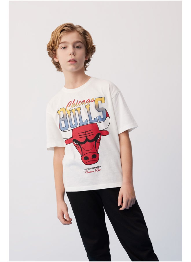 DeFacto - Boy Oversize Fit Crew Neck Knitted Short Sleeve T-Shirt - Image 1