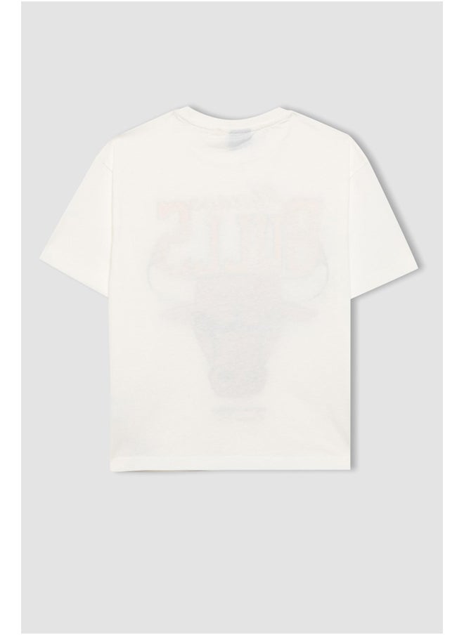 DeFacto - Boy Oversize Fit Crew Neck Knitted Short Sleeve T-Shirt - Image 1