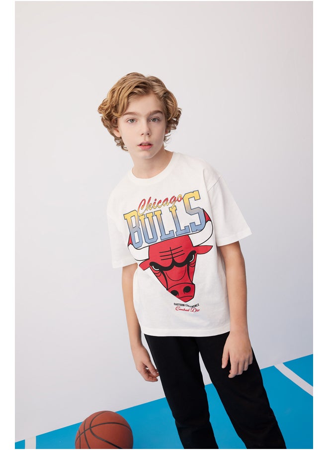 DeFacto - Boy Oversize Fit Crew Neck Knitted Short Sleeve T-Shirt - Image 1