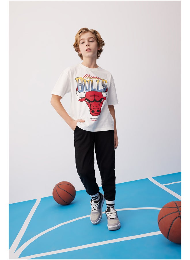 DeFacto - Boy Oversize Fit Crew Neck Knitted Short Sleeve T-Shirt - Image 1