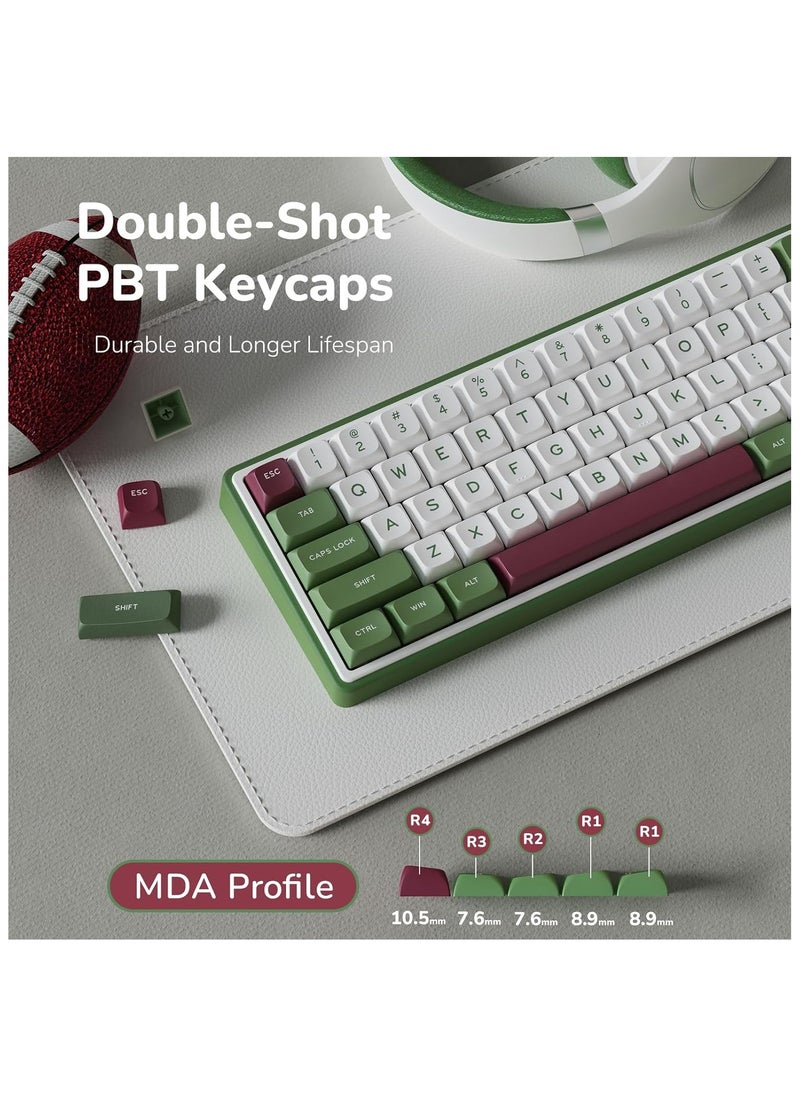 RK - RK ROYAL KLUDGE R65 Wired Gaming Keyboard with Volume Knob, 60% Percent RGB Backlit Mechanical Keyboard Gasket Mount with PBT Keycaps, MDA Profile, 66 Keys Hot Swappable Cream Switch (Green, Blue) - Image 1