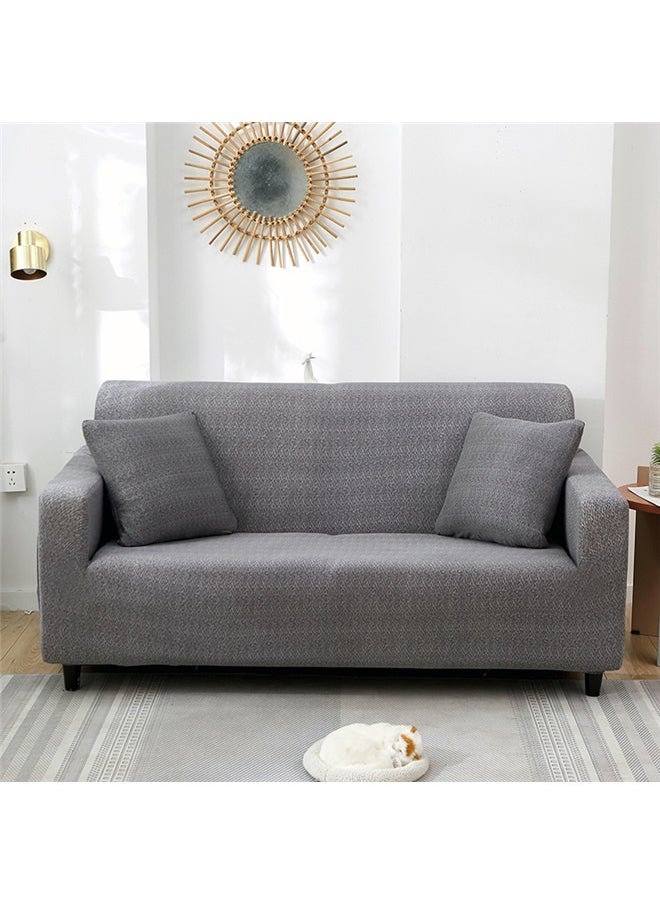 yongsheng Texture Pattern Stretch Sofa Cover Grey , Printed Sofa Cover Stretch Couch Covers for 3 Seater Cushion Couch Love Seat Set（185-230cm）  - Image 2