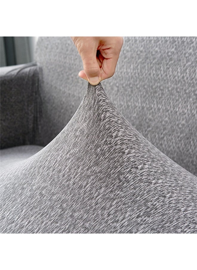 yongsheng Texture Pattern Stretch Sofa Cover Grey , Printed Sofa Cover Stretch Couch Covers for 3 Seater Cushion Couch Love Seat Set（185-230cm）  - Image 3
