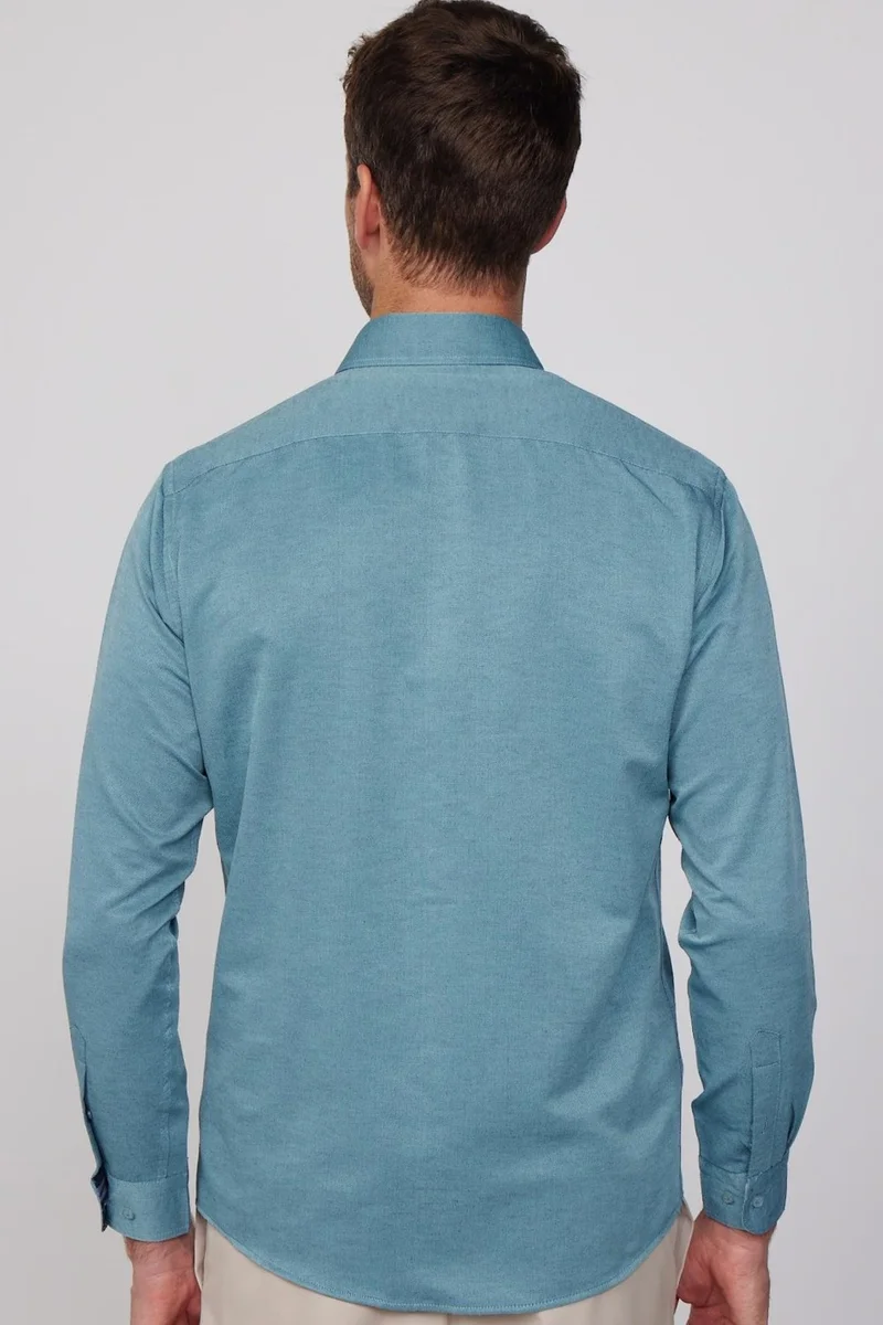 Tudors Classic Fit Button Collar Cotton Easy Iron Oxford Plain Men's Shirt