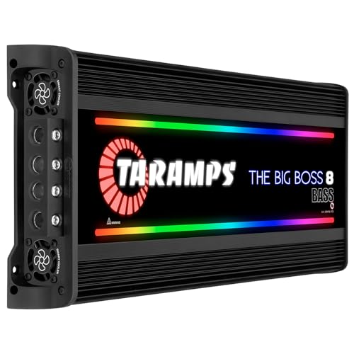 Taramp's Taramps The Big Boss 8 Bass Black Color Amplifier 0.5 to 2 Ohms 8000 Watts RMS 108 RGB Effects, Multi Impedance, Monoblock Class D, Smart 8k Car Audio - Image 2