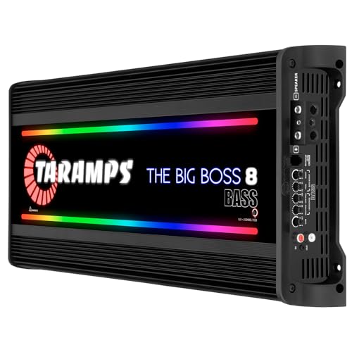 Taramp's Taramps The Big Boss 8 Bass Black Color Amplifier 0.5 to 2 Ohms 8000 Watts RMS 108 RGB Effects, Multi Impedance, Monoblock Class D, Smart 8k Car Audio - Image 3