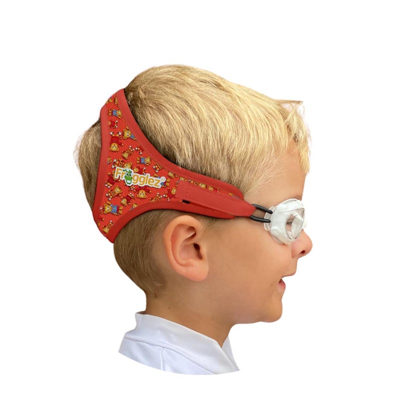 Frogglez Kids Swimming Goggles â€“ Anti-Fog, Leakproof, Ages 3â€“10, 100% UV Protection, Soft Pain-Free Strap, No Hair Pulling, No Squished Eyes/Ears, Parent-Approved Comfort u0026 Safety, Daniel Tiger, Red - Image 1