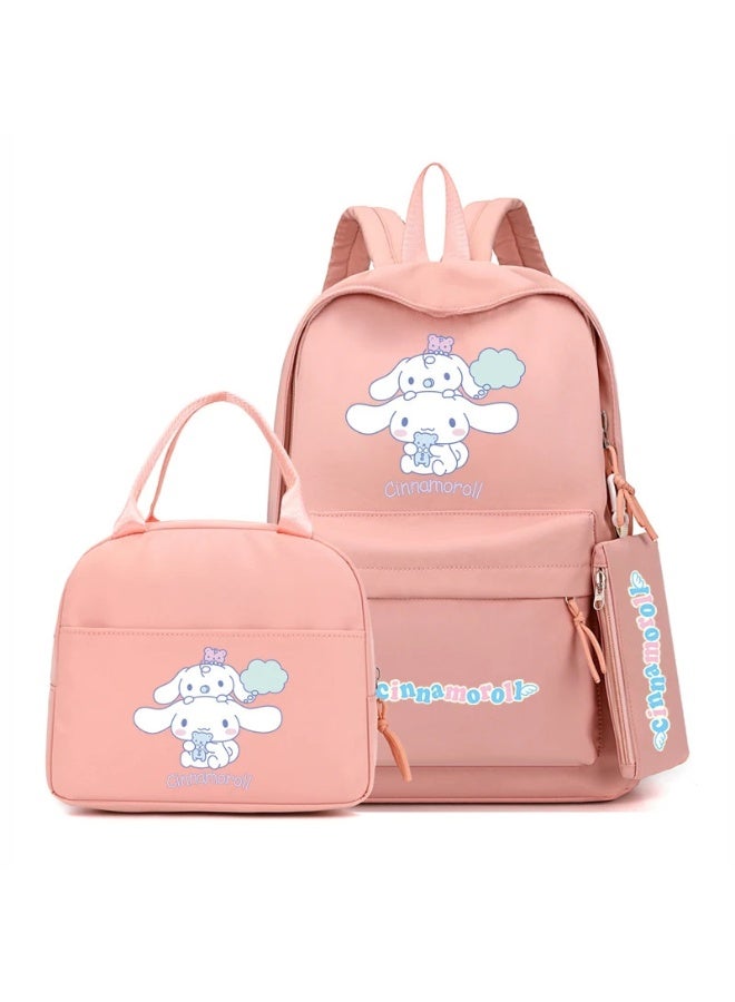 Cinnamon backpack pencil case lunch bag three-piece suit men and women leisure sports travel backpack student school backpack - Image 1