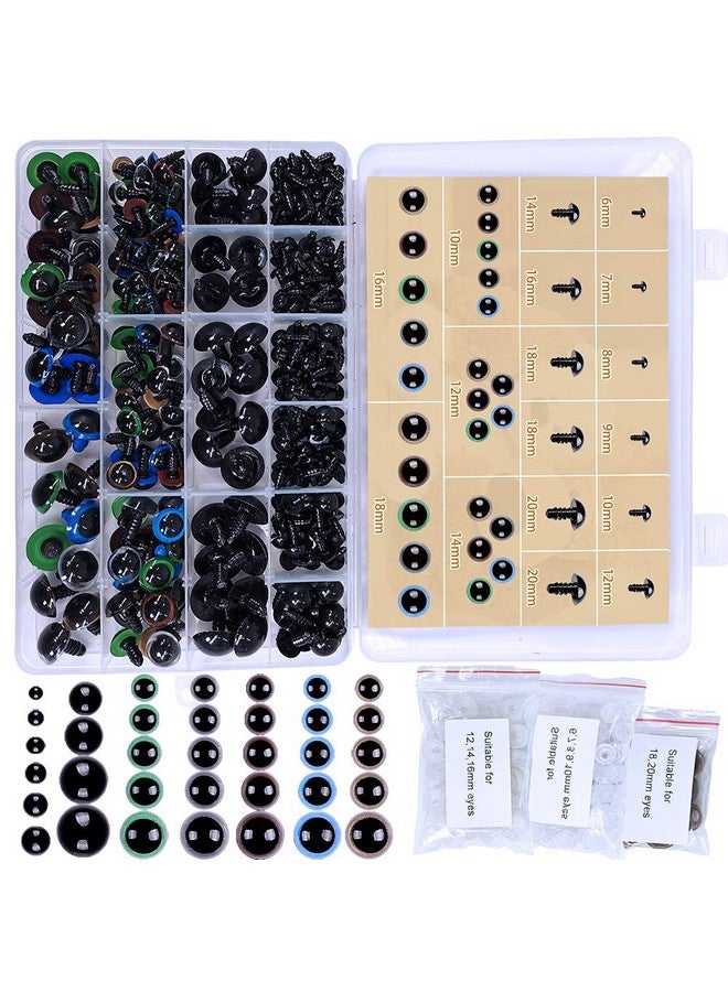 وينلين 282 قطعة 620 مم من عيون السلامة البلاستيكية الملونة والأسود مع غسالات عيون دمية حرفية للعبة الكروشيه المصنوعة من أميجورومي والحيوانات المحشوة (أحجام متنوعة) - Image 3